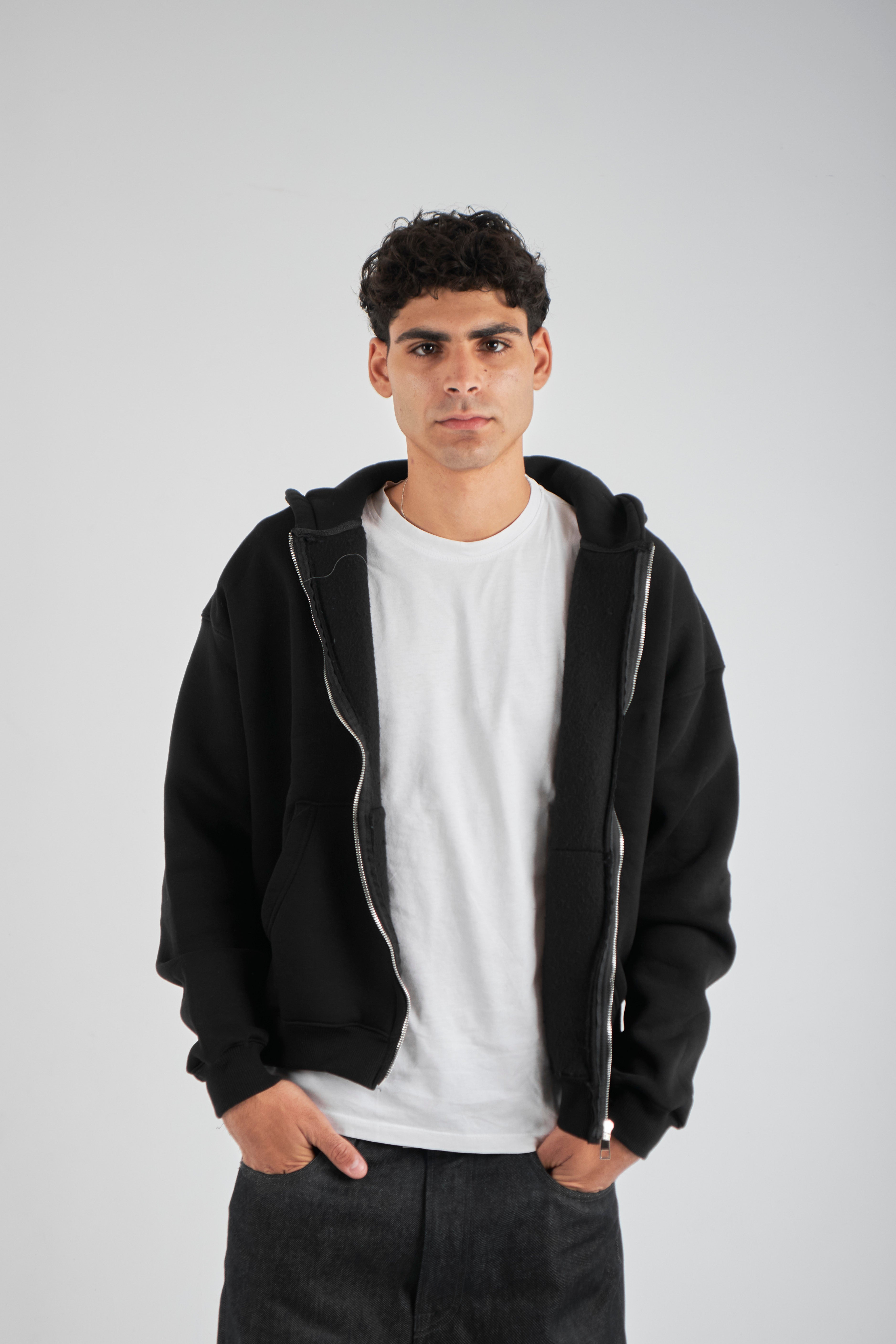 SPONGY COTTON JACKET – BLACK