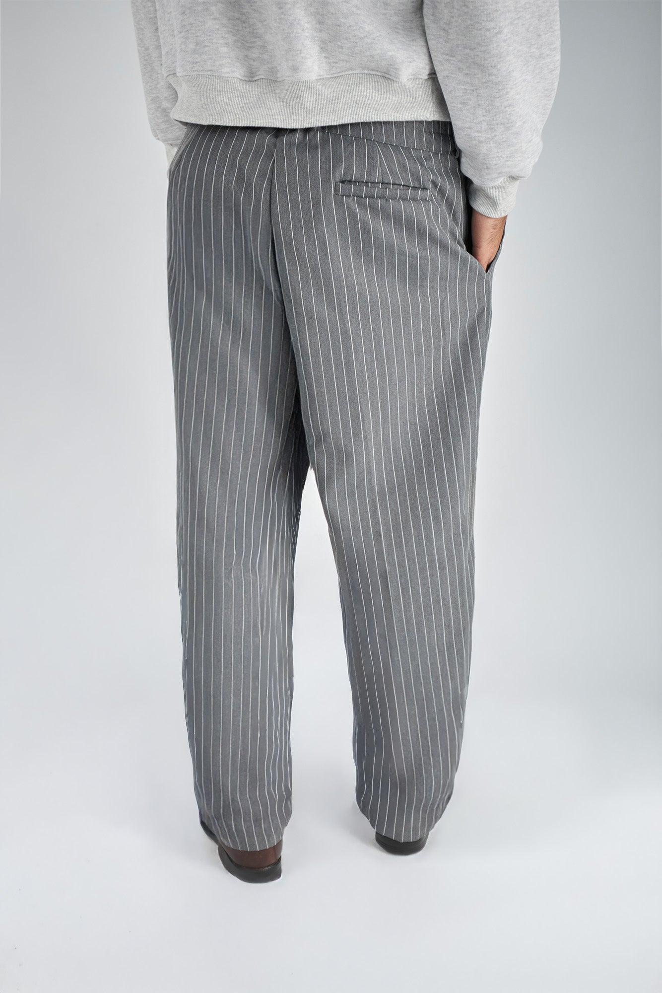GRAY PINSTRIBE PANTS