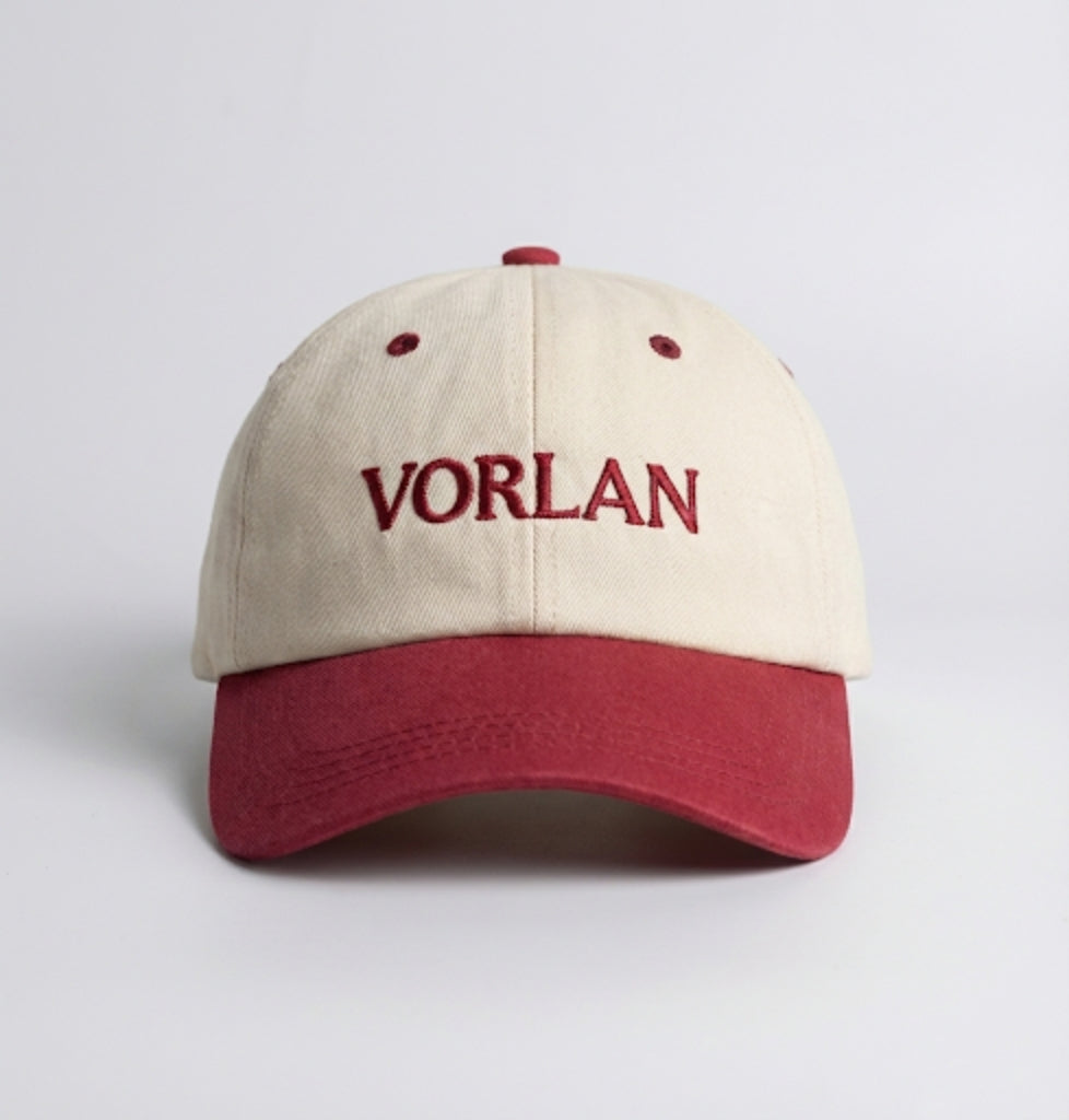 WHITE & BURGUNDY – TWO-TONE CAP